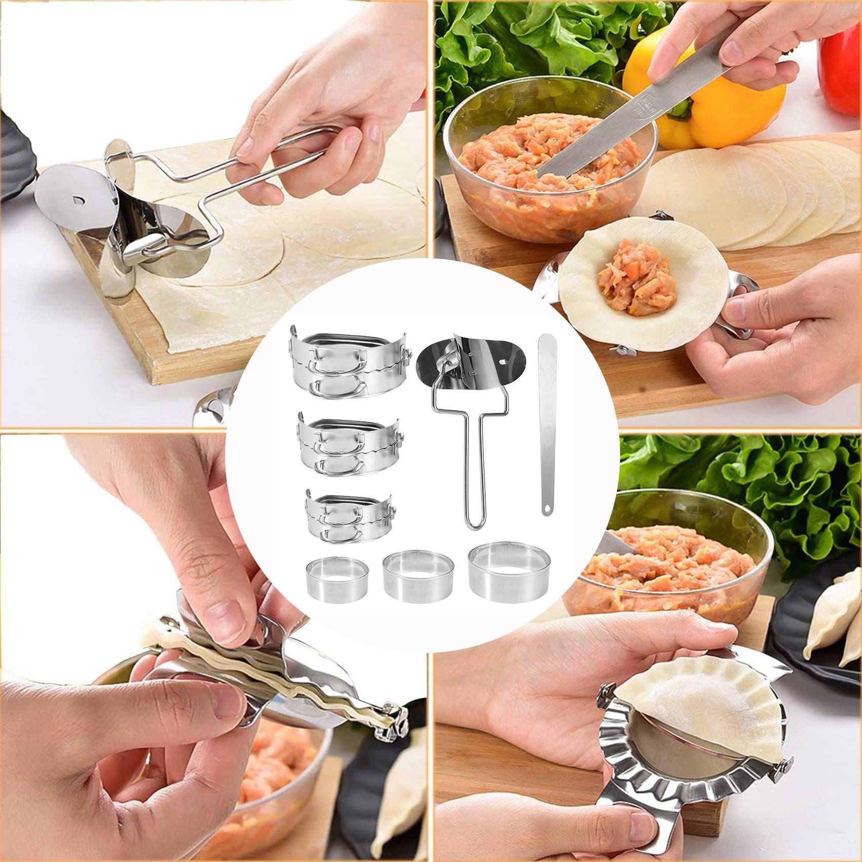 ABKW-Dumplings Maker 8 Pcs, Pr - Gyoza Dumpling Maker 评论和价格