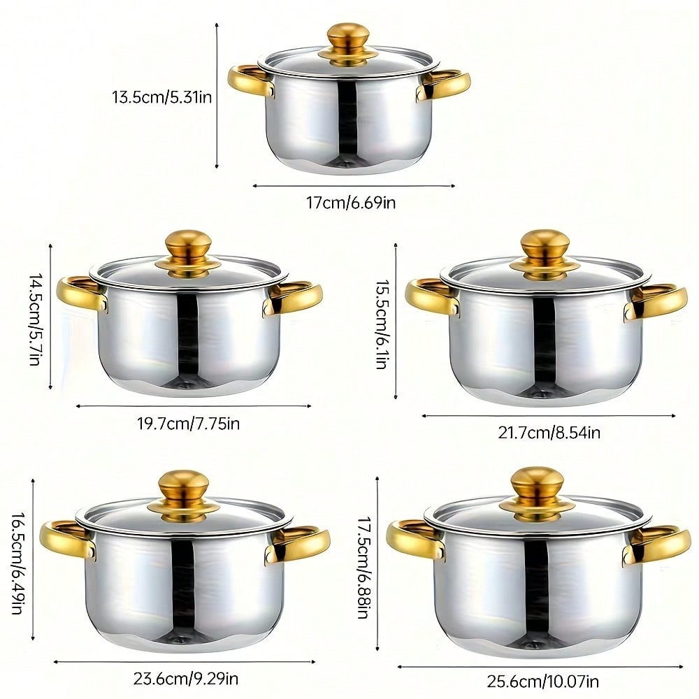 Stainless Steel Pot Set Modern - Home Cooking Cookbook 评论和价格